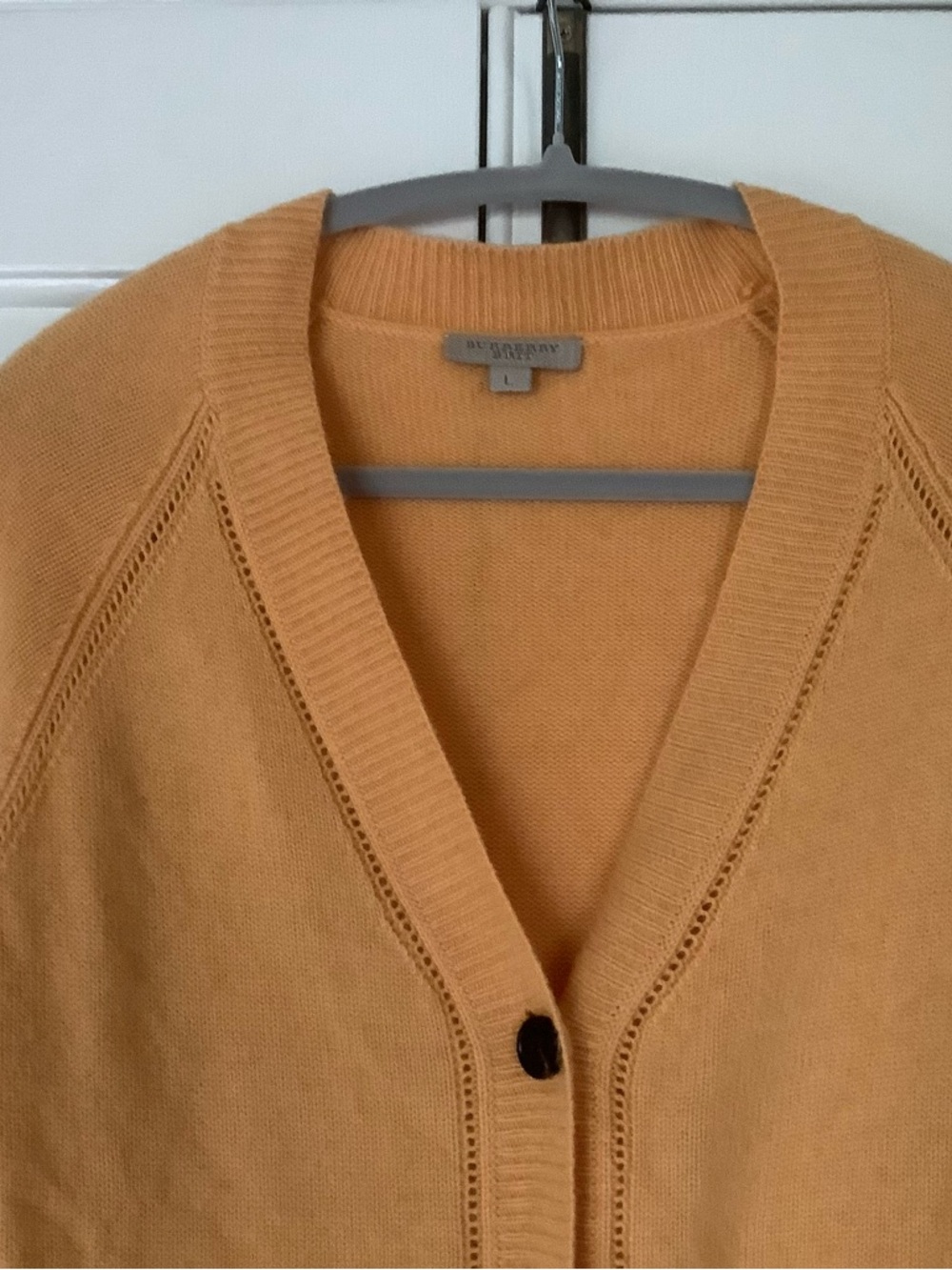 Burberry Mustard Yellow V-Neck Button cashmere cardigan - Picture 2 of 9